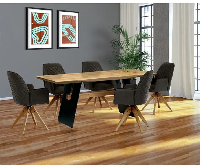 Tömör Tölgy Étkezőasztal 200×100 cm. DUB – DS-M200