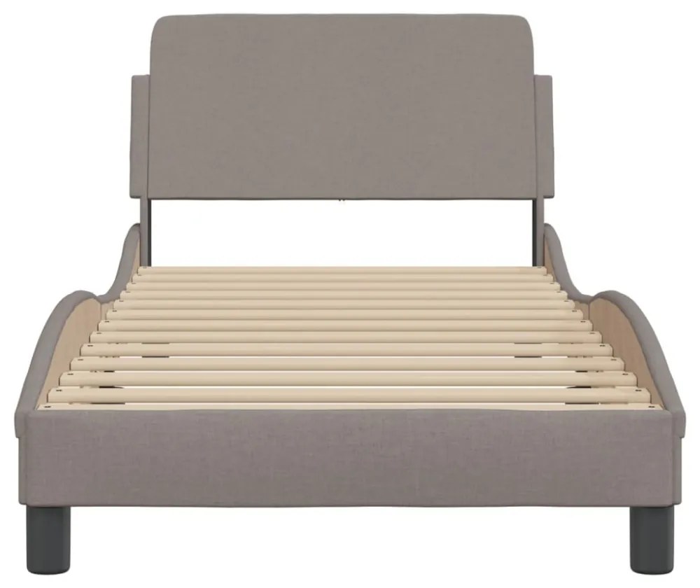 tópszínű szövet ágykeret fejtámlával Dover 90x190 cm