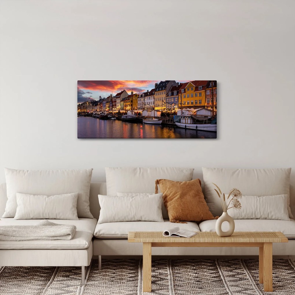 Kép - Nyhavn, Koppenhága (120x50 cm)