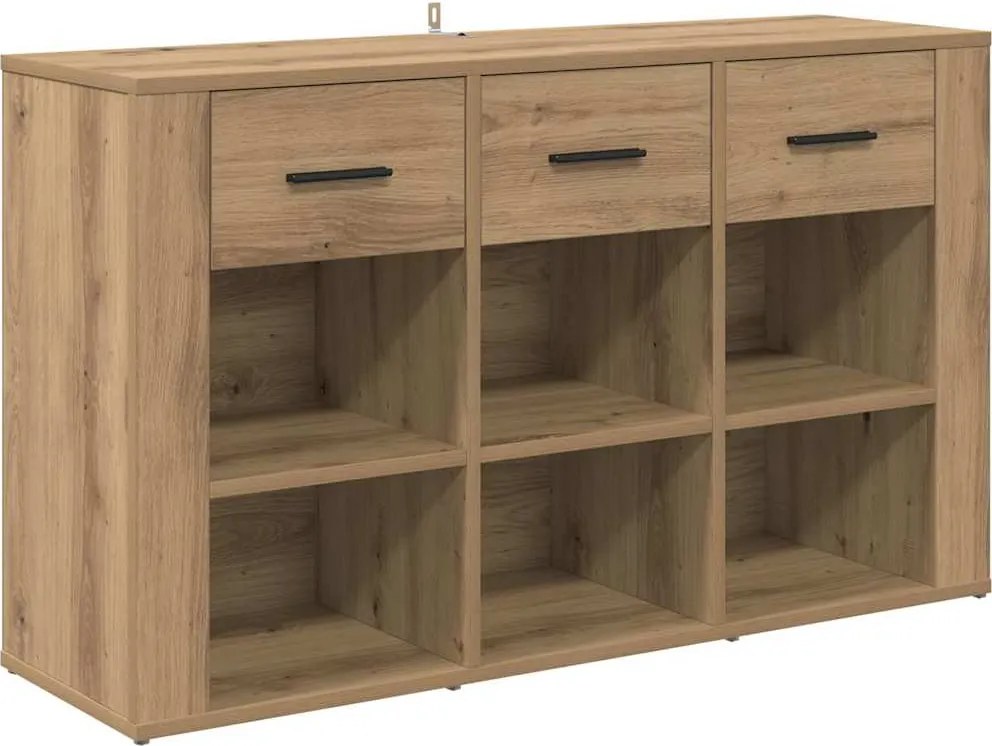 vidaXL Széf fiókkal Artisan tölgy 100 x 30 x 59,5 cm Faanyag