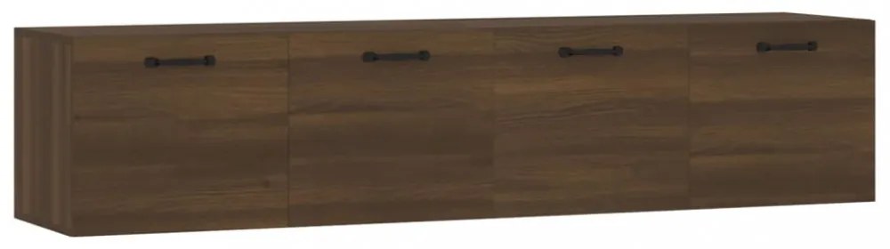 2 db barna tölgy színű szerelt fa faliszekrény 60x36,5x35 cm