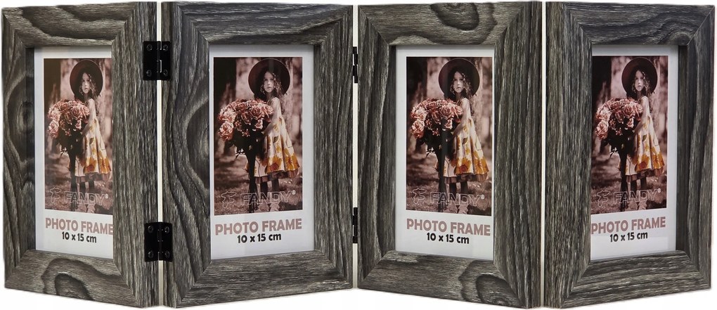 Galéria multikeret Narvik 2 képhez 10x15 cm Pion összecsukható 4 keret C.barna