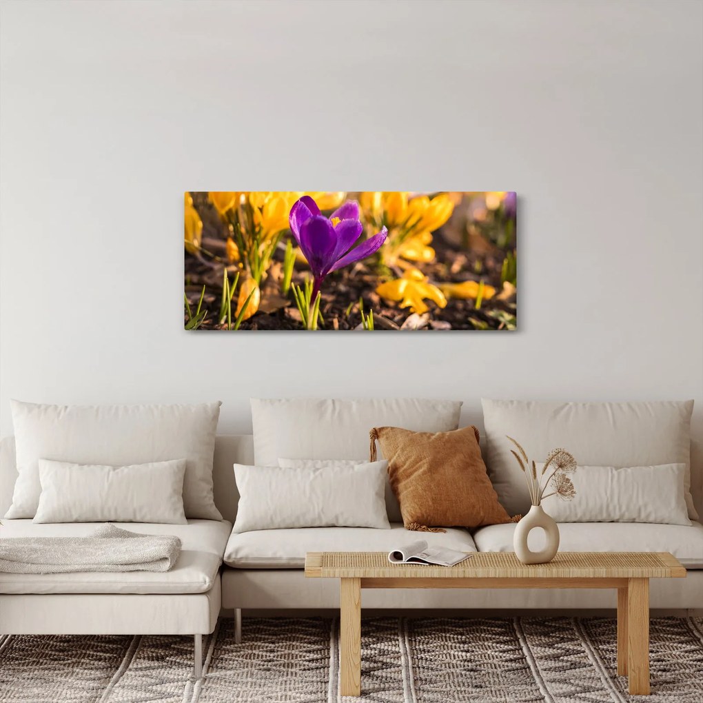 Lila virágok képe (120x50 cm)