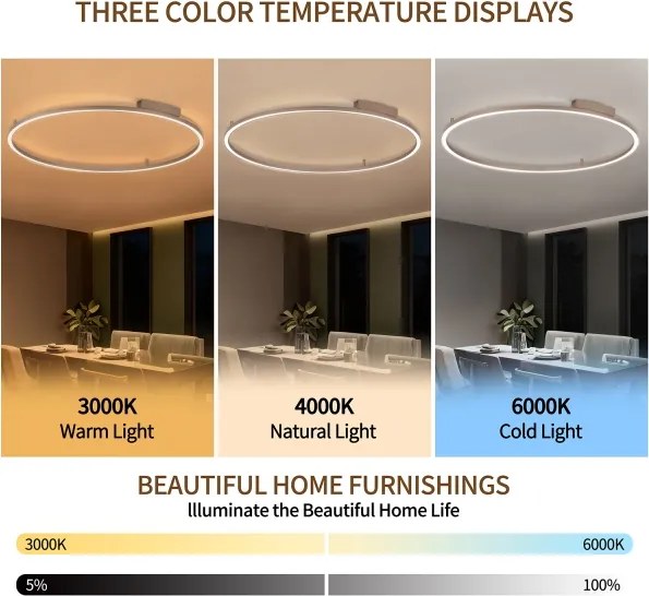 Brilagi - LED dimmelhető lámpatest PORTOFINO LED/85W/230V Ø 120 cm bézs + távirányító