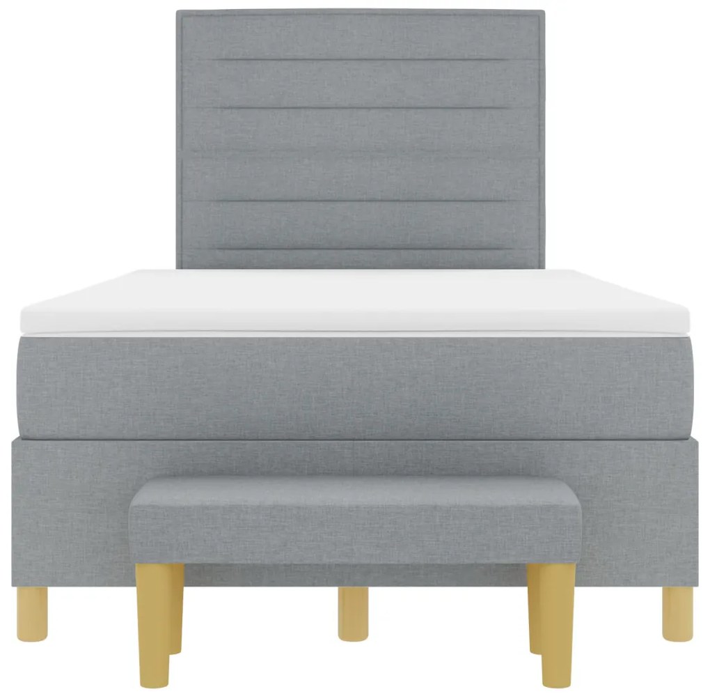 Boxspring Ágy Matraccal és Pad Light Grey 120x200 cm Szövet