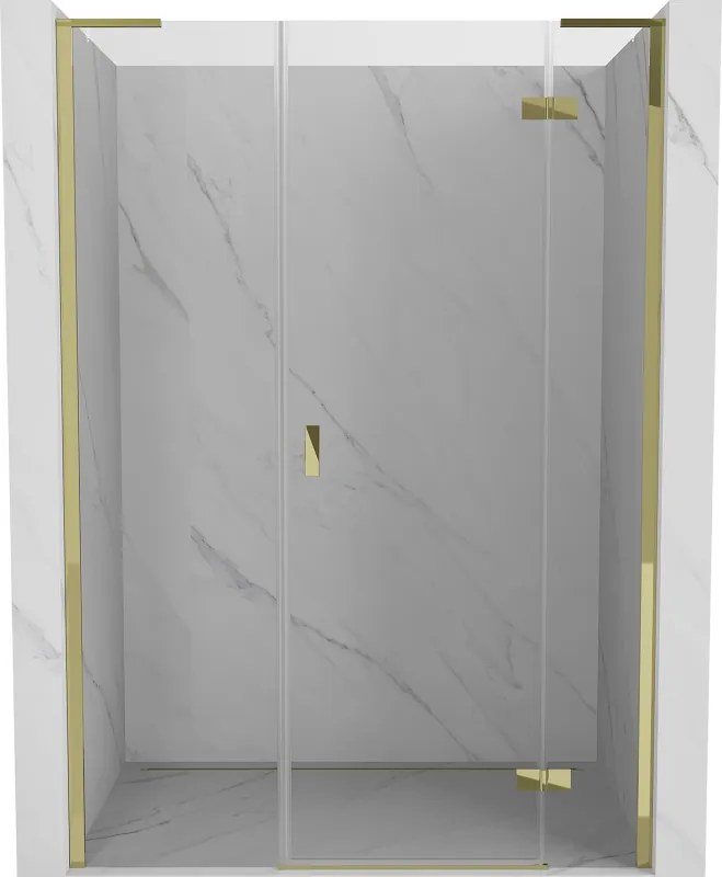 Mexen Mist-H L jobbos nyíló zuhanyajtó 160 cm, áttetsző, arany - 8A5L-160-001-50-00-P