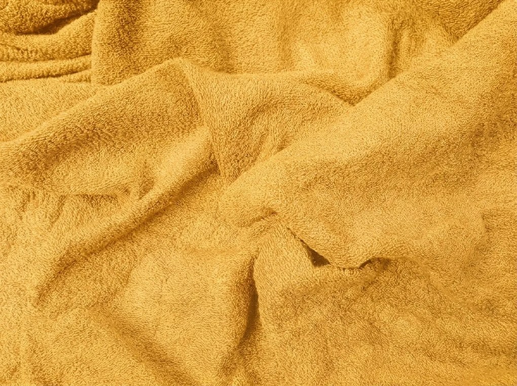 Frottír gumis lepedő PREMIUM sárga-narancs 180x200 cm