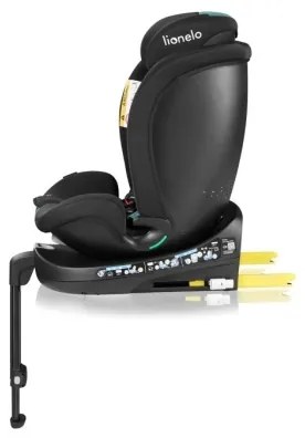 Lionelo - NAVY i-Size 40-150 cm forgatható autósülés bázissal, fekete/türkiz