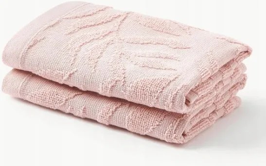 Leaf domború szerkezetű törölköző 2 x 30 x 30 cm Világos rózsaszín
