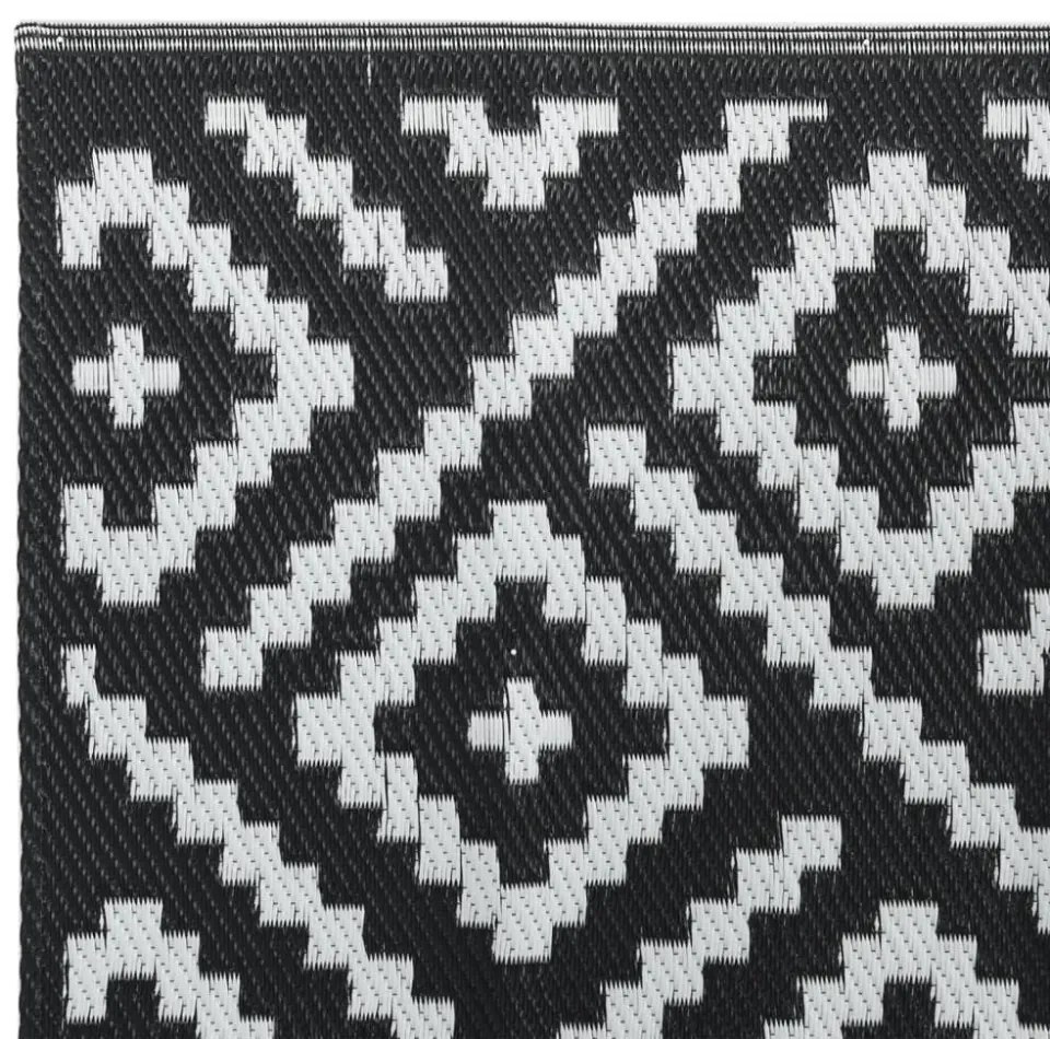 kültéri szőnyeg ARAKIL fehér és fekete 80x250 cm PP