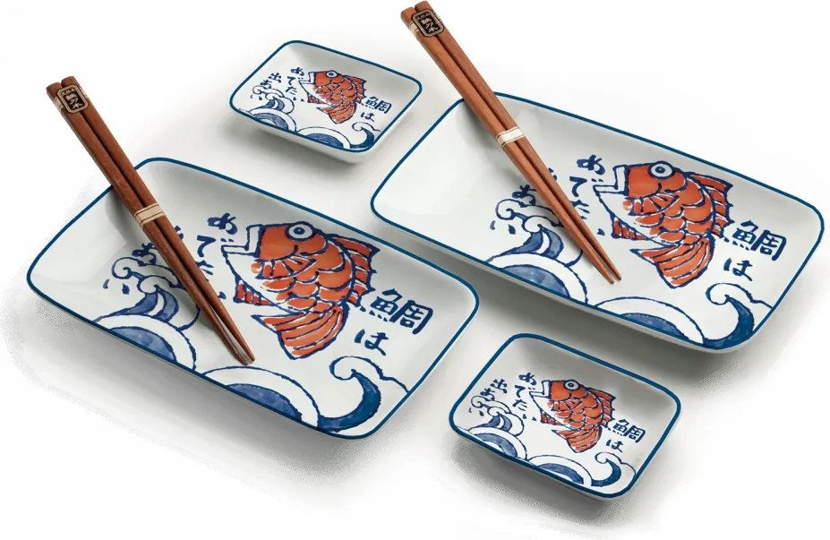 Kínai porcelán sushi készlet Sakana 4 db