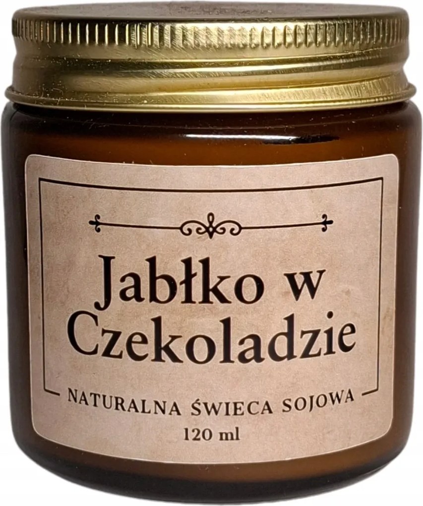 Szója illatgyertya 120 ml Alma-csokoládé kanóc kézzel készített