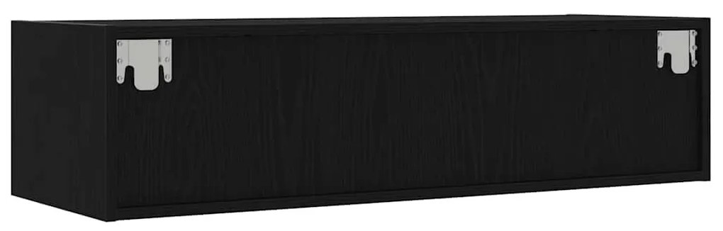 TV szekrény LED világítással fekete tölgy 100X35,5x25 cm