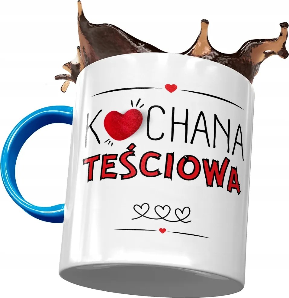 Kék bögre anyósnak, fényképes nyomott mintás ajándék