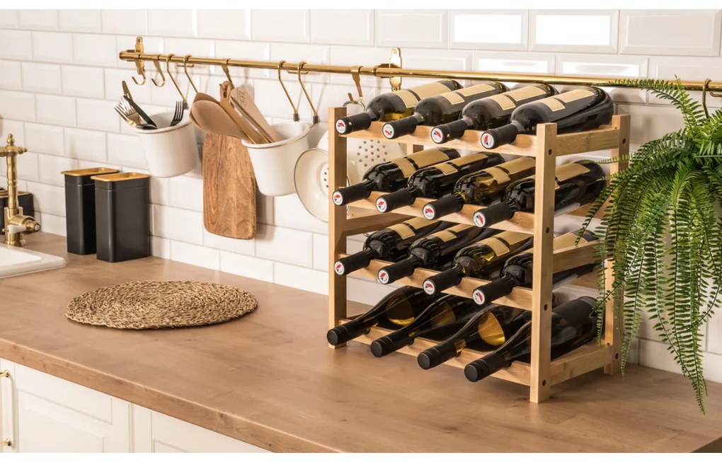 G21 Bambusz borosállvány, 16 palackos, M