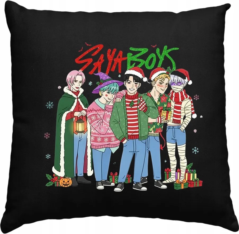 Saja Boys Karácsonyi ajándék párna, fekete