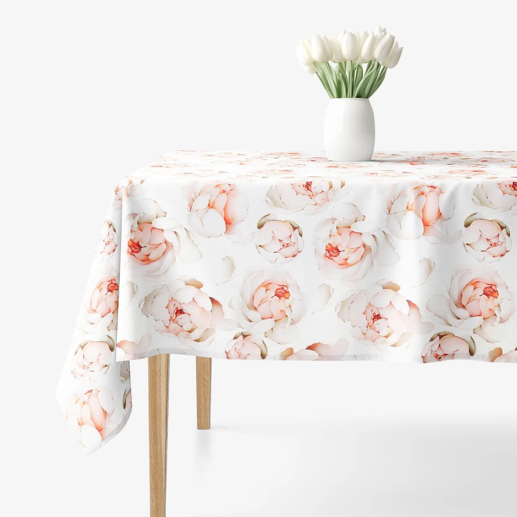 Goldea szögletes terítő 100% pamutvászon deluxe - illatos bazsarózsa 100 x 100 cm