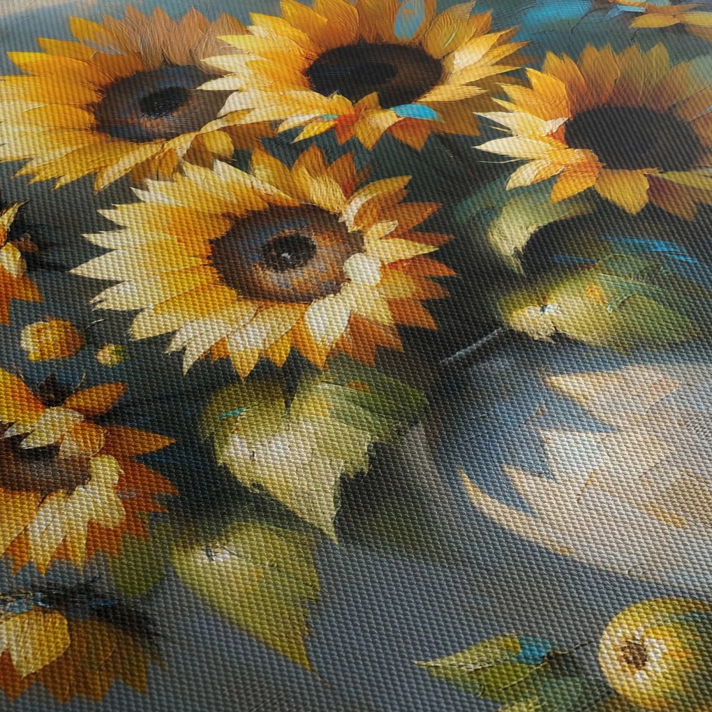 Kép – Napraforgós váza (120x50 cm)