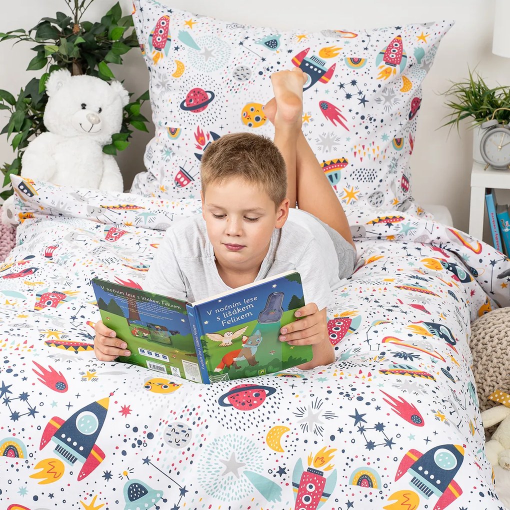 4Home Cosmic Adventure gyerek pamut ágyneműhuzat, 140 x 200 cm, 70 x 90 cm, 140 x 200 cm, 70 x 90 cm