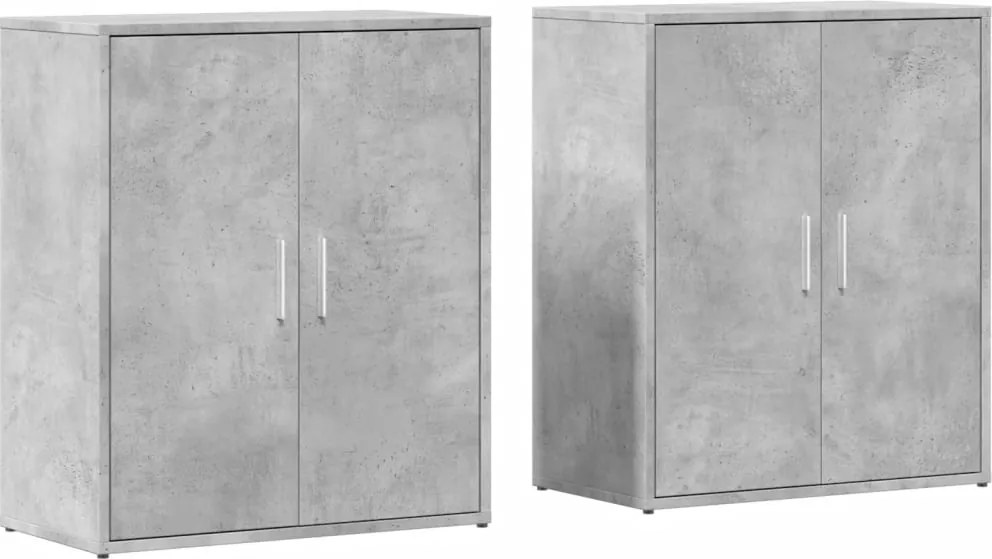 vidaXL 2 db betonszürke szerelt fa tálalószekrény 60 x 31 x 70 cm