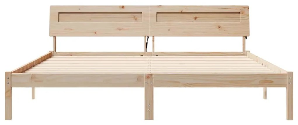 Ágykeret Barna 200 x 200 cm Tömör fenyőfa és Tömör fenyőfa