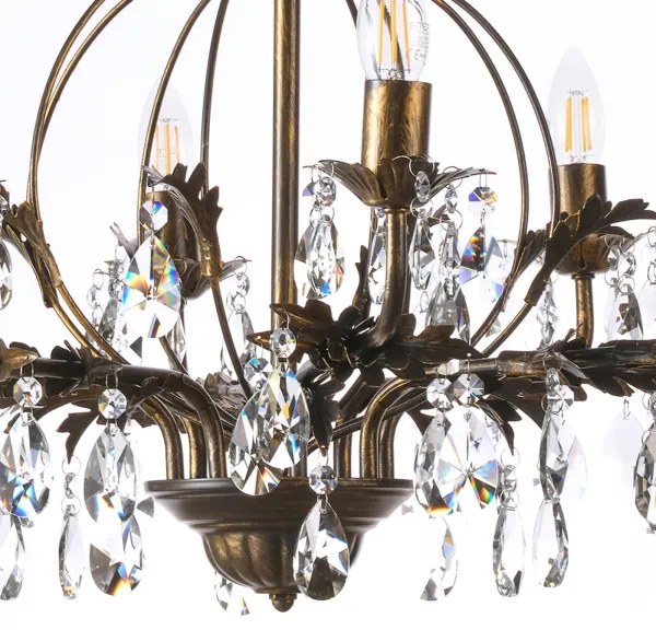 ONLI - Csillár láncon TERESA 8xE14/6W/230V bronz