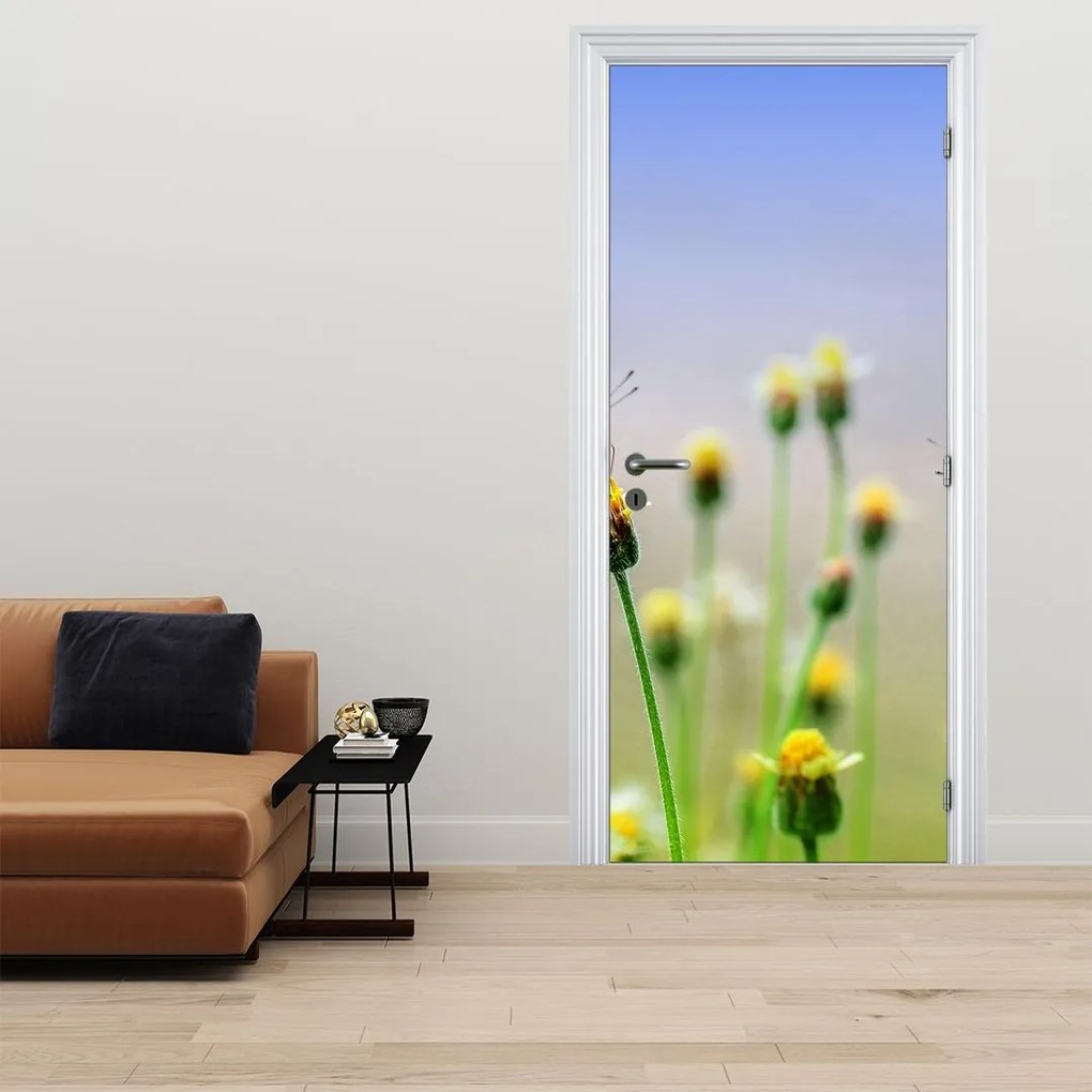 Fotótapéta ajtóra - Pillangók egy virágon (95x205cm)