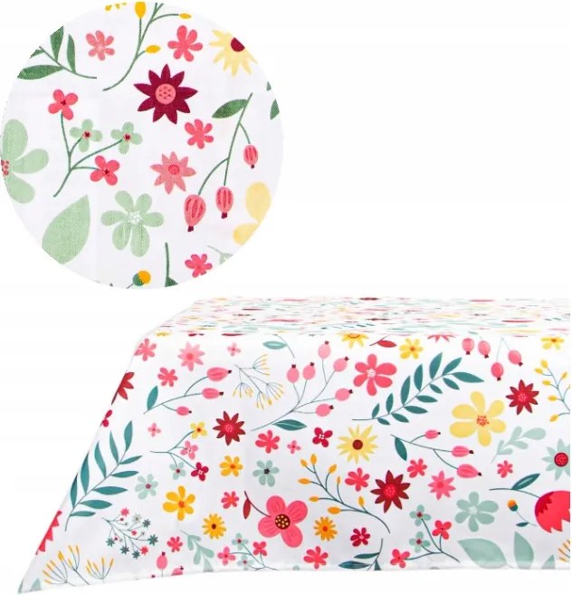 Abrosz színes virágok motívummal 130x180 cm