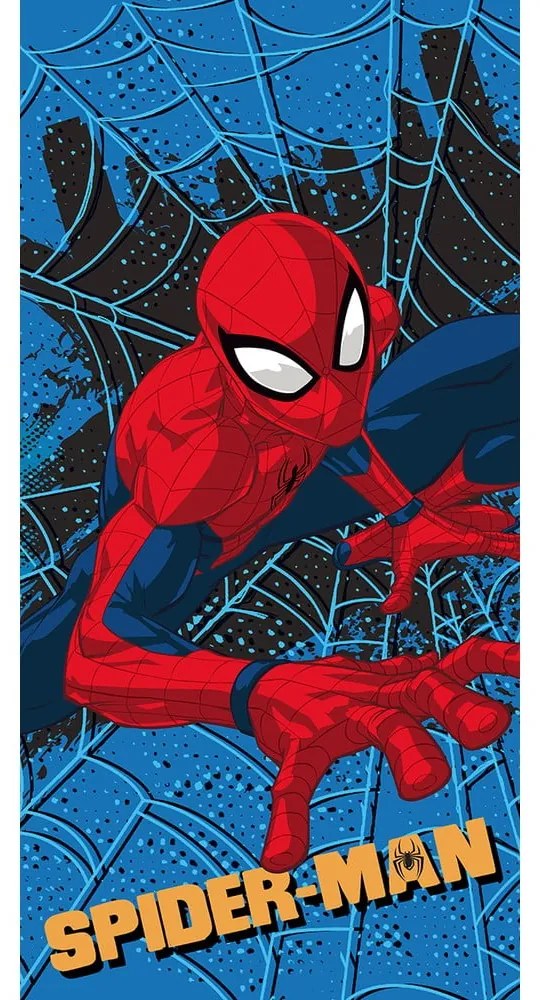 Piros-kék mikroszálas gyerek fürdőlepedő 70x140 cm Spider-man – Jerry Fabrics