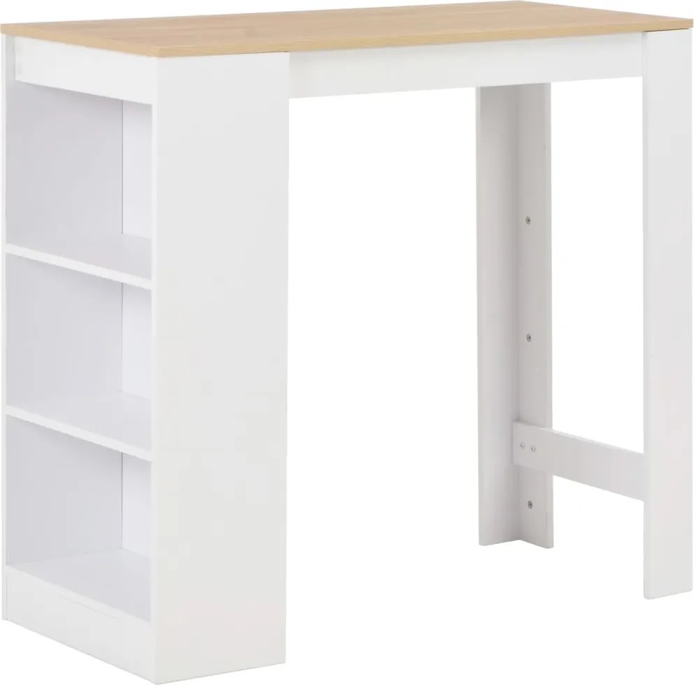 vidaXL fehér bárasztal polccal 110 x 50 x 103 cm