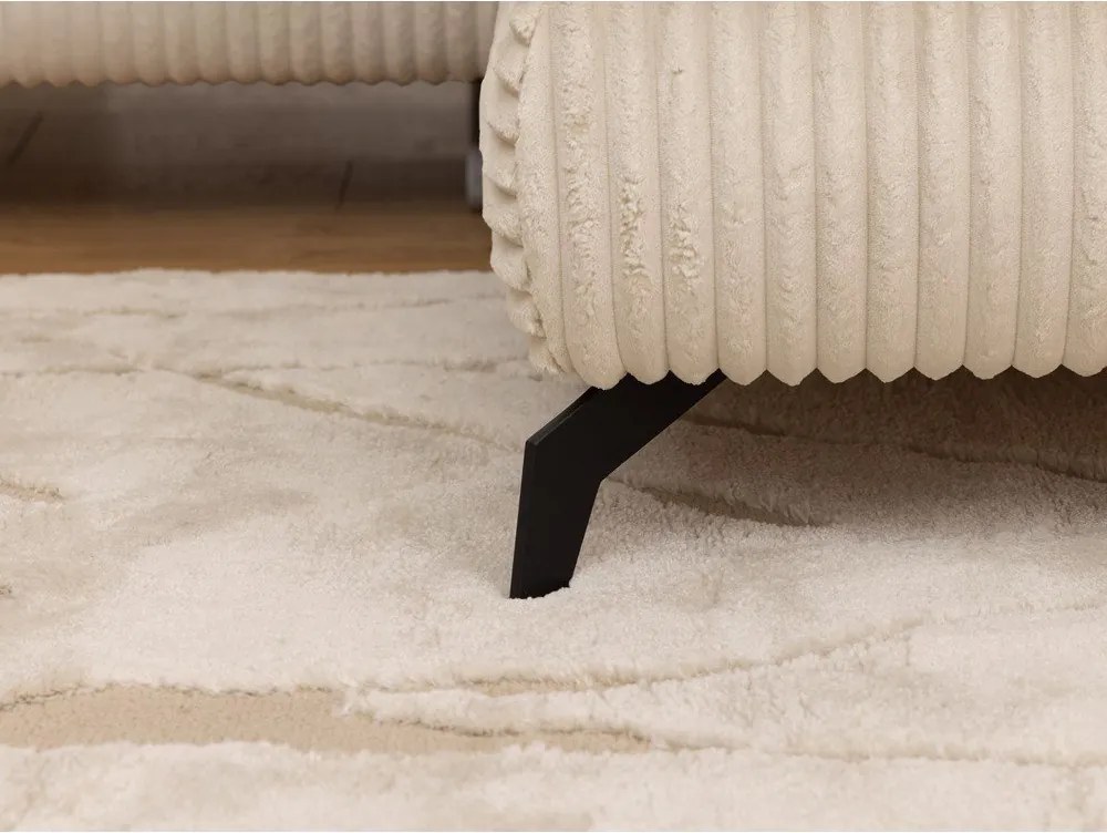 Bézs kordbársony sarokkanapé (jobb oldali-L alakú) Marbeya – Ropez