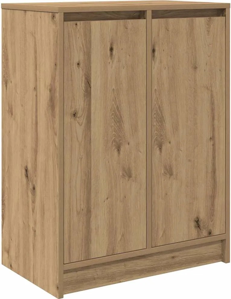 vidaXL kézműves tölgy szerelt fa cipősszekrény 57x34x76 cm
