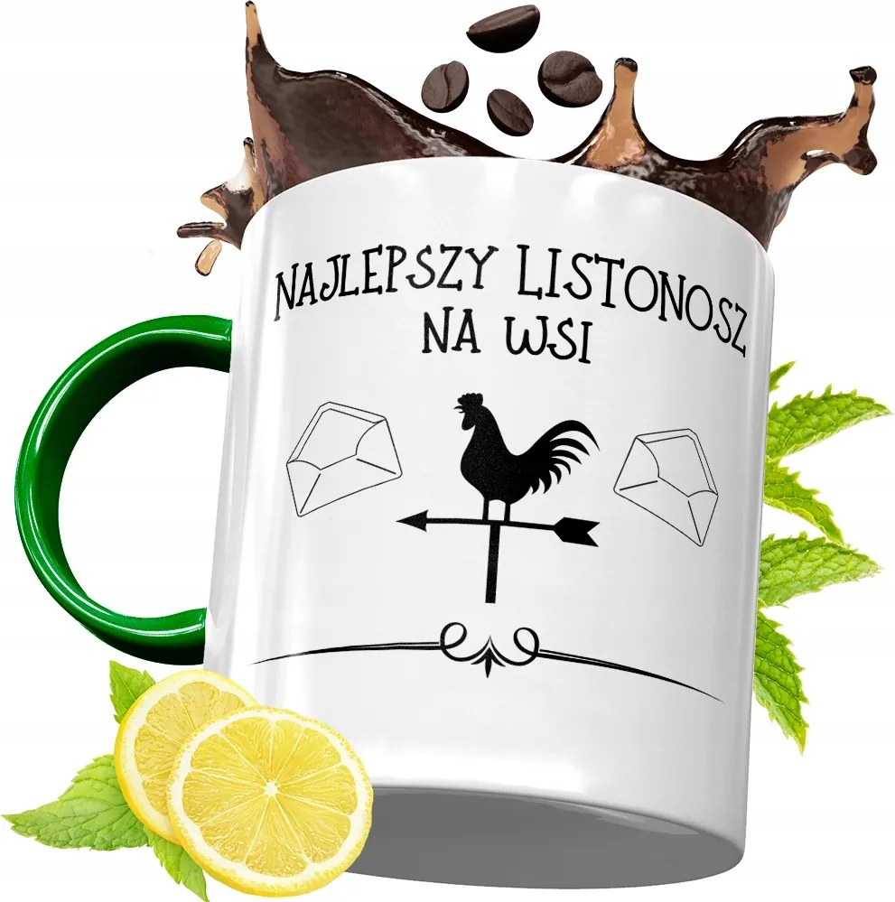 Zöld Bögre Postásnak Születésnapi Ajándék Nyomtatott Fényképpel