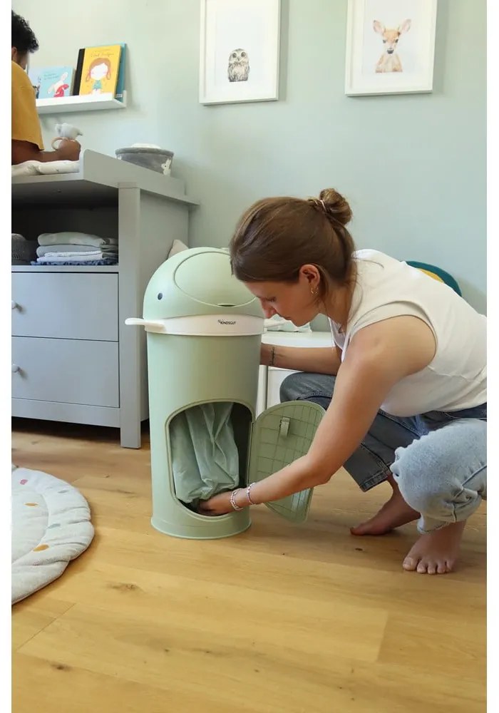 Zöld műanyag szemetes pelenkákhoz 25 l Whale – Kindsgut