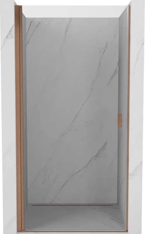 Mexen Mist-B nyíló zuhanyajtó 80 cm, átlátszó, kefélt réz - 8A2-080-000-65-00