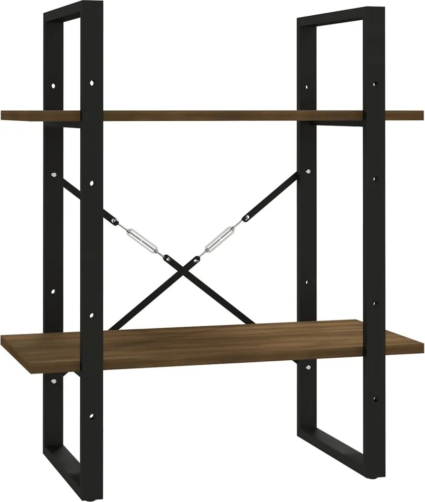 vidaXL 2-szintes barna tölgyszínű szerelt fa könyvszekrény 60x30x70 cm
