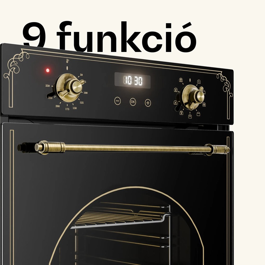 Klarstein Victoria beépített sütő 45 cm 49 l fekete