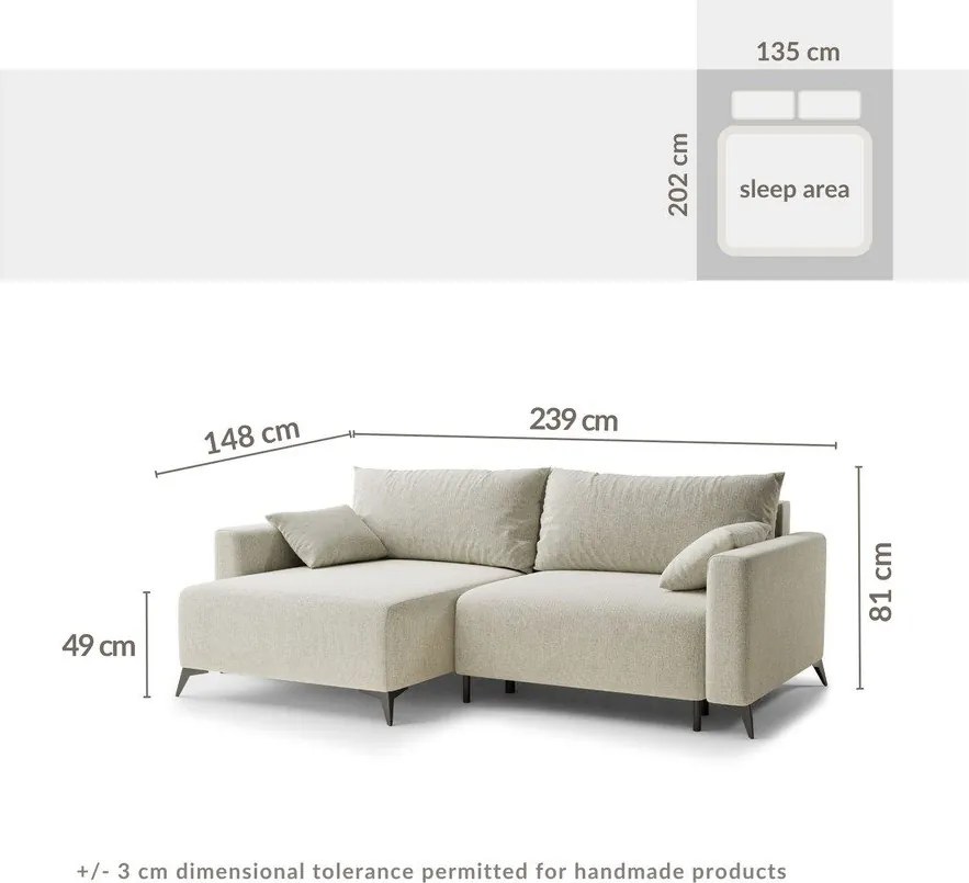 Sötétzöld zsenília kinyitható-tárolóhelyes sarokkanapé (bal oldali-heverő résszel) Leon – Maison de Rêve