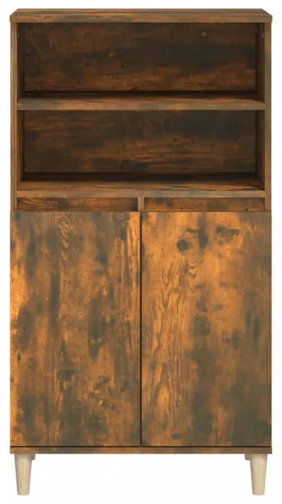 füstös tölgy színű szerelt fa magasszekrény 60 x 36 x 110 cm