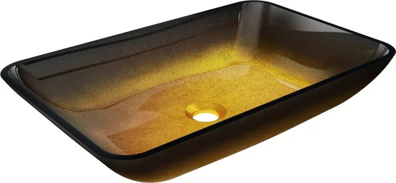 Mexen Megan 56 x 36 cm-es, sötét arany, üveg mosdókagyló - 24135651