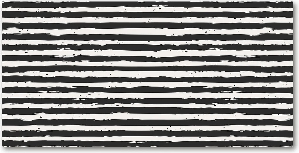 Konyhai panel Fekete-fehér csíkos 100x50 Ragasztó