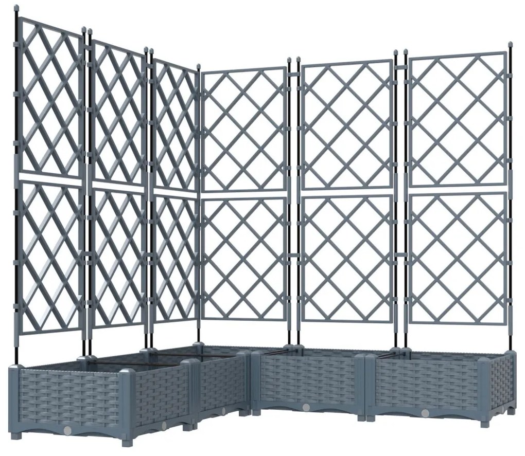 Kertész cserép rácsos változattal 5 pcs Világosszürke