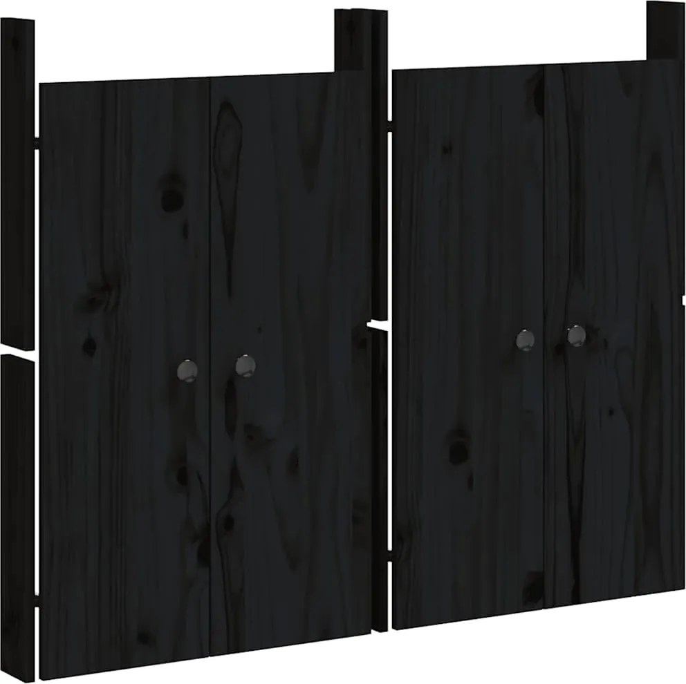 vidaXL 2 db fekete tömör fenyőfa MEPPEL kültéri konyhaszekrény ajtó 50x9x82cm