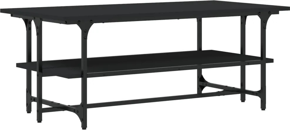 vidaXL fekete szerelt fa dohányzóasztal 100 x 50 x 40 cm