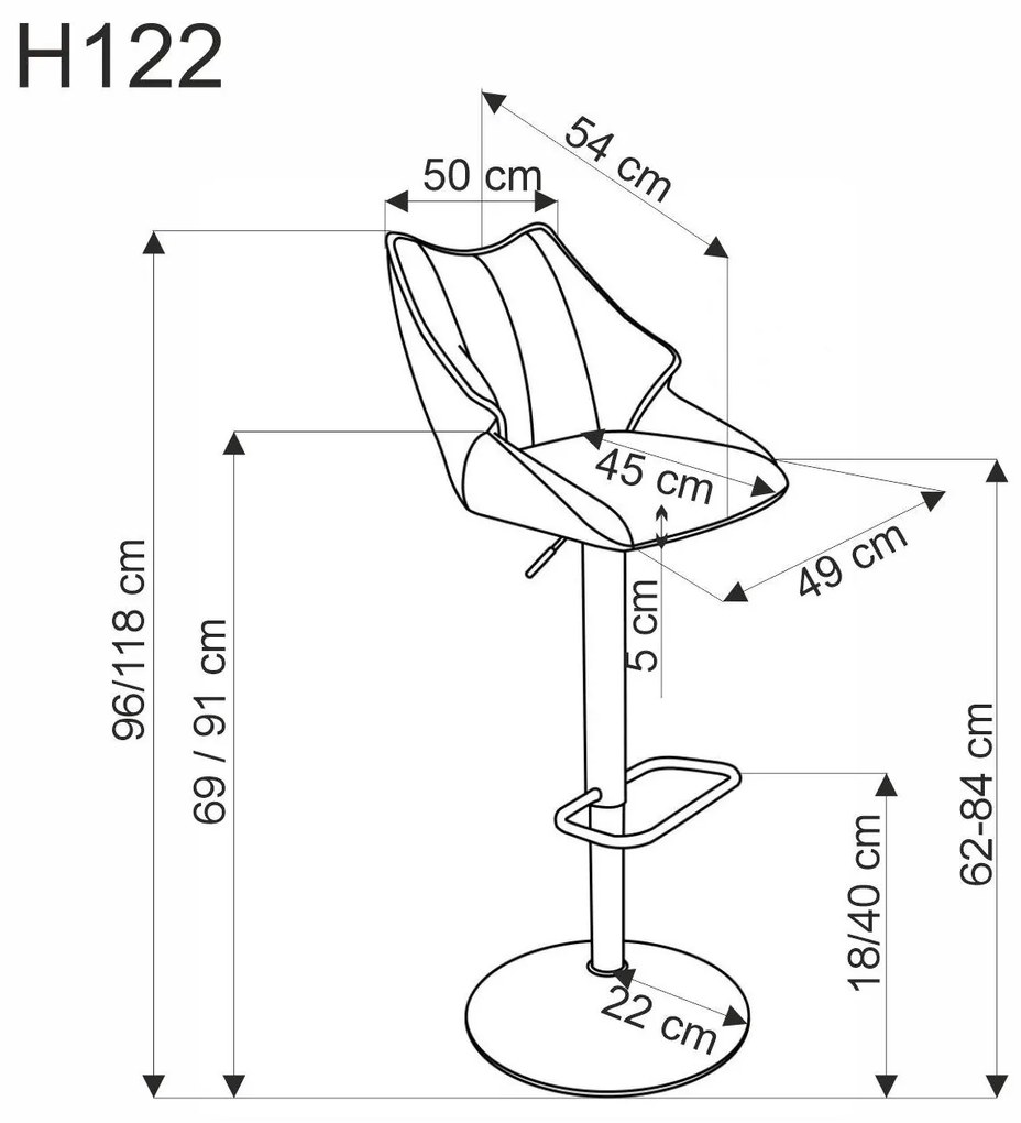 Bárszék Halmark (fekete + szürke). 1092578
