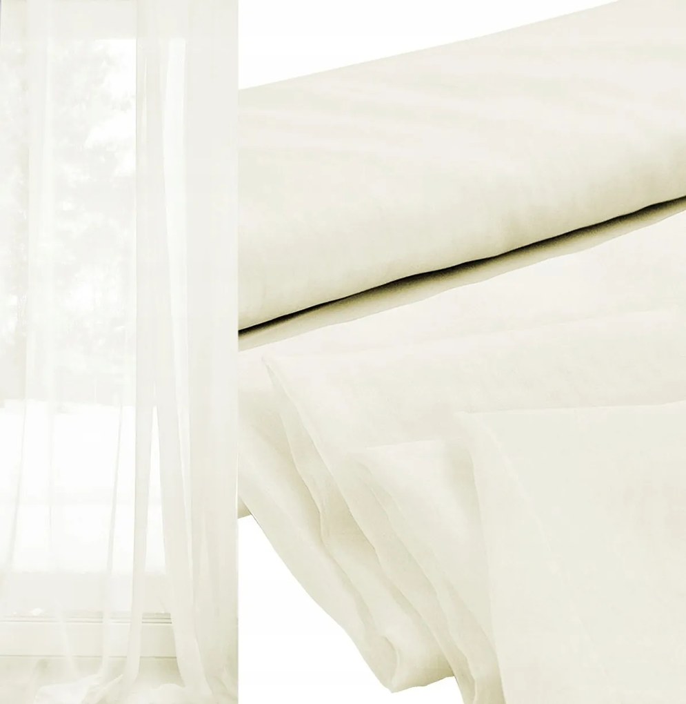 Függöny függöny finom fátyol sima méteráru 300 cm ekrü