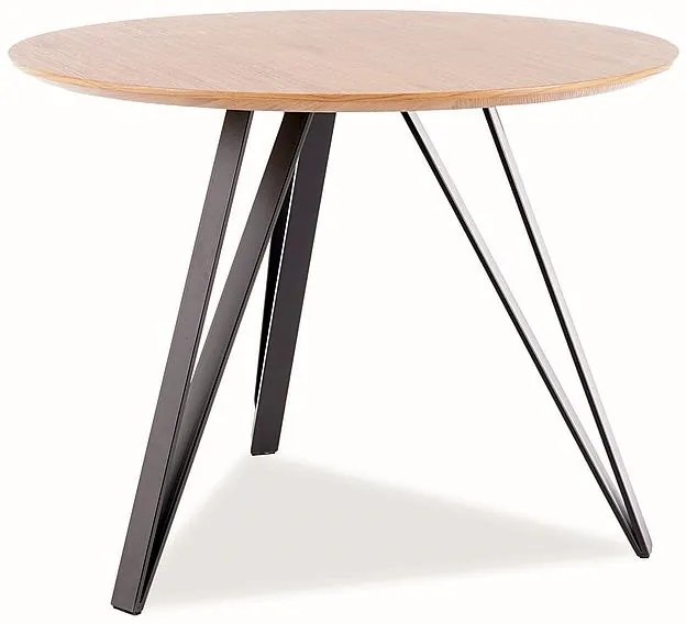 Tetis étkezőasztal, átmérő 100 cm, tölgy / fekete