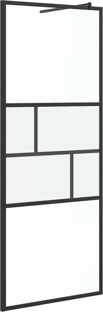 vidaXL Walk-in zuhanyfal Fekete 80 x 195 x 0.5 cm Üveg és Alumínium
