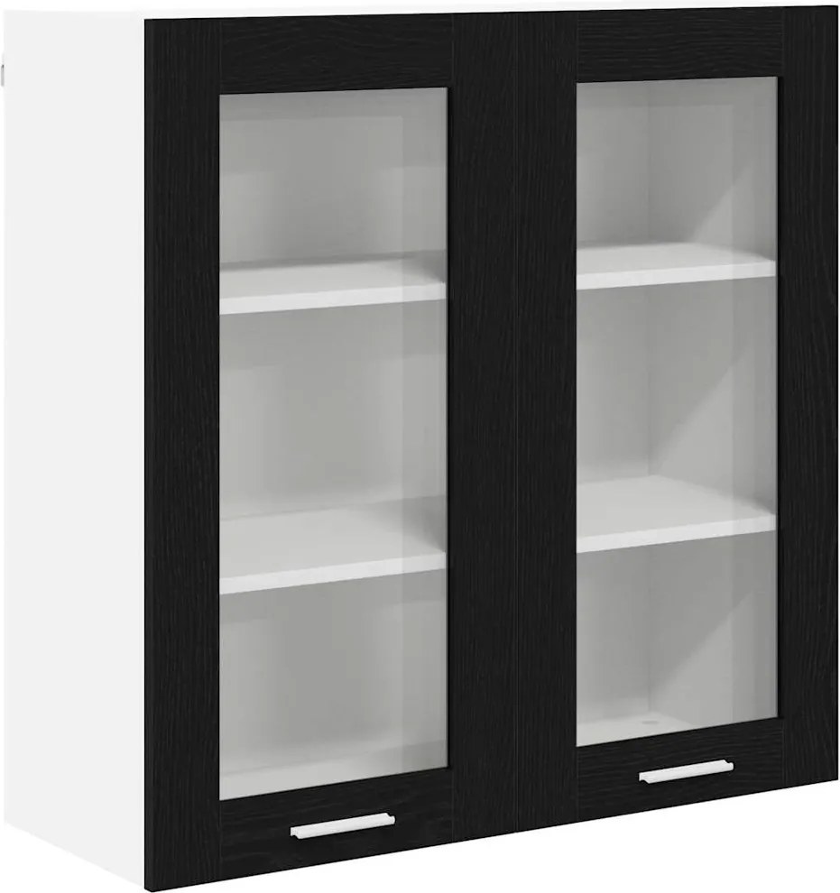 vidaXL Függő szekrény tárolóval Fekete tölgy 80 x 31 x 80 cm Faanyag