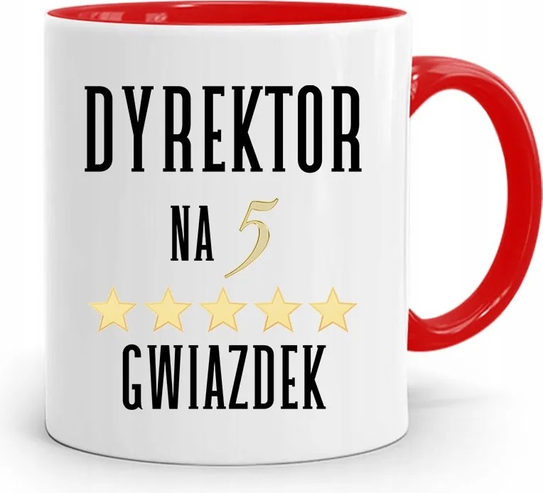 Igazgatónak Piros Igazgató Bögre 5 Csillagos, fényképes nyomattal